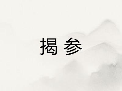 揭参 揭参