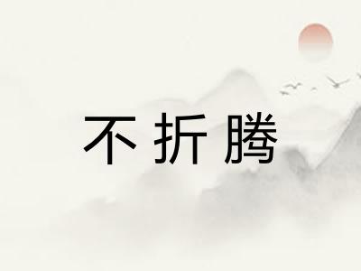 不折腾