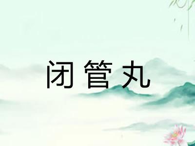 闭管丸