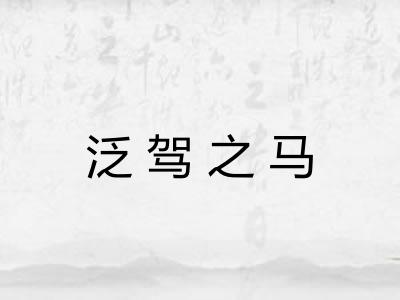 泛驾之马