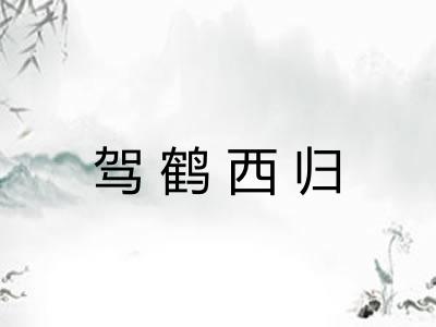 驾鹤西归