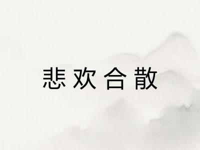 悲欢合散