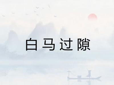 白马过隙