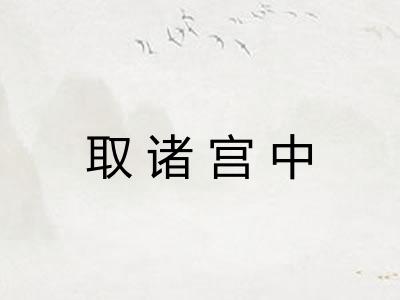取诸宫中