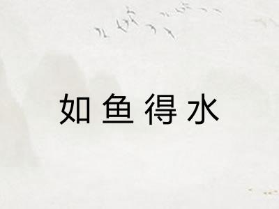 如鱼得水