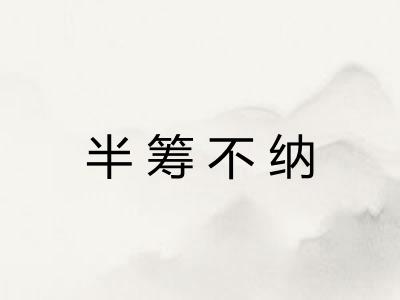 半筹不纳