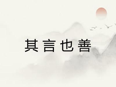 其言也善