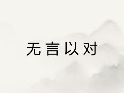 无言以对 无言以对