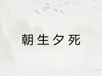 朝生夕死