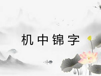 机中锦字