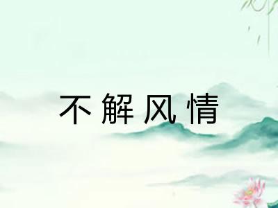 不解风情