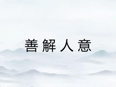 善解人意 善解人意