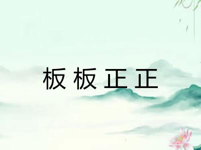 板板正正
