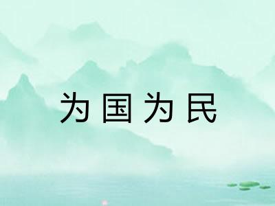 为国为民