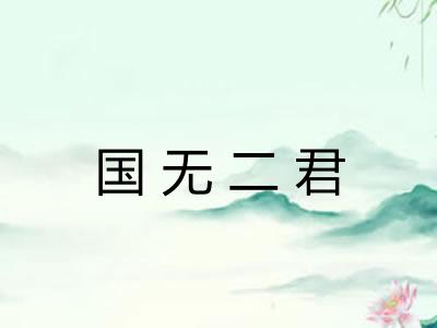 国无二君 国无二君